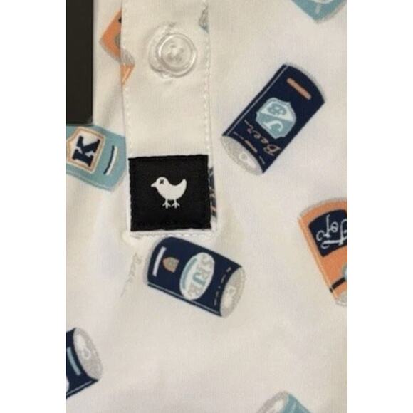 Bad Birdie Core Short Sleeve White Golf Polo “Crushable” Beer Can Men's Size XL - Picture 5 of 9